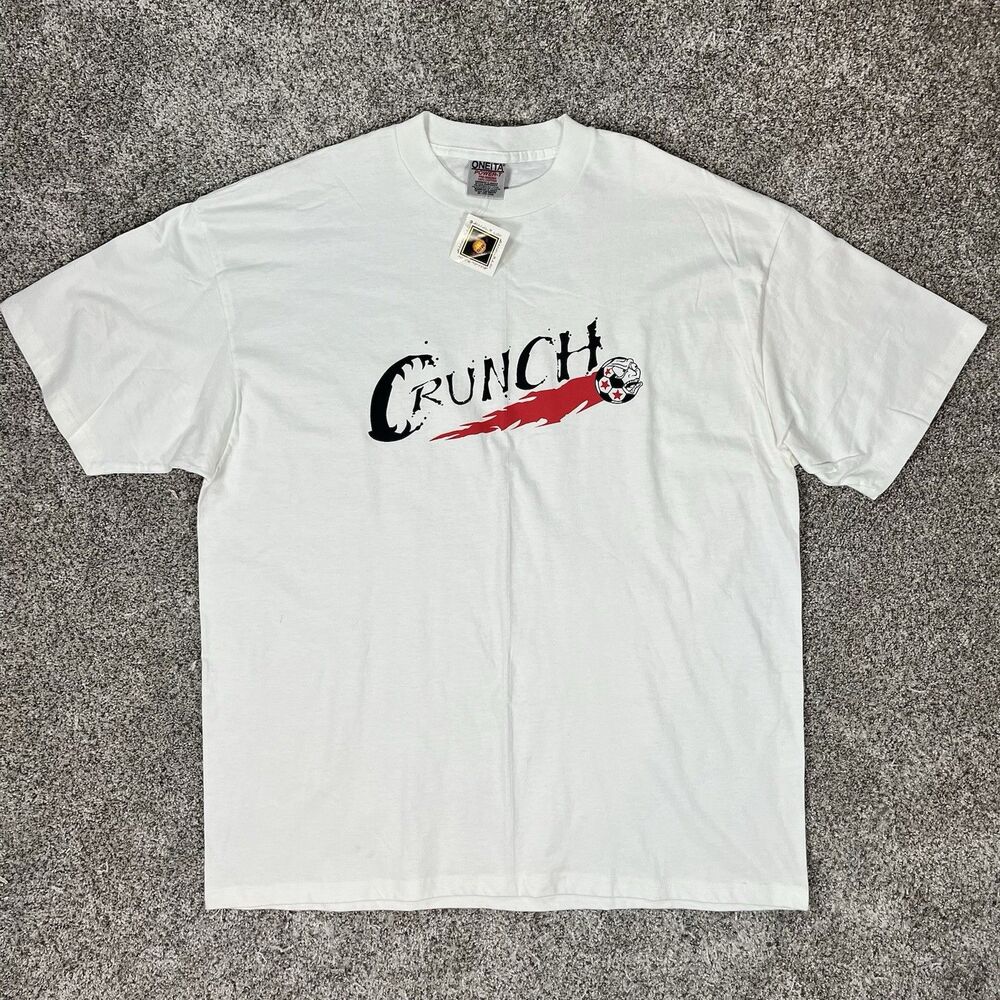 Vintage Deadstock Cleveland Crunch Graphic Spellout Soccer Tee Indoor Arena 90s